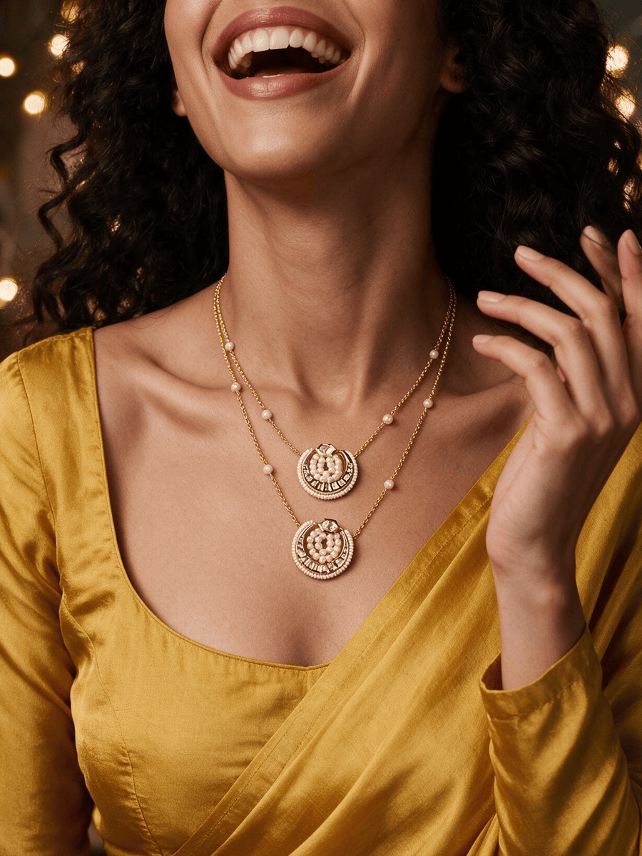 Classic Pearl & Kundan Dainty Necklace