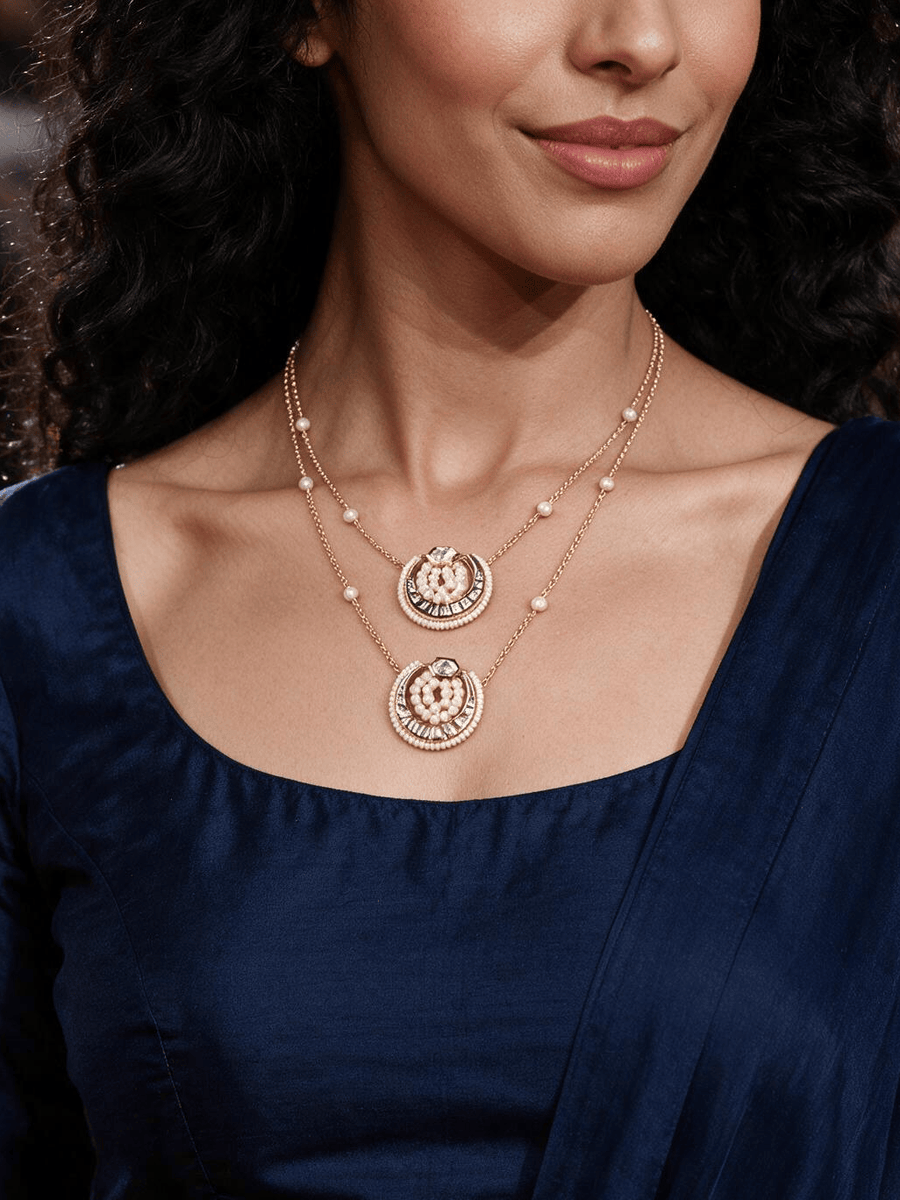 Classic Pearl & Kundan Dainty Necklace