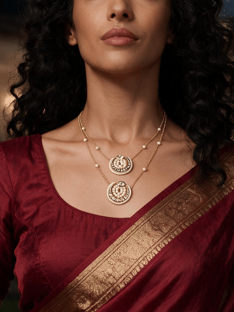 Classic Pearl & Kundan Dainty Necklace