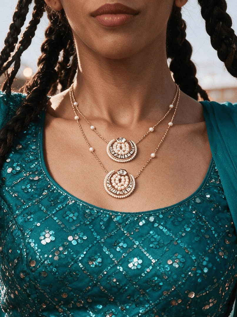 Classic Pearl & Kundan Dainty Necklace
