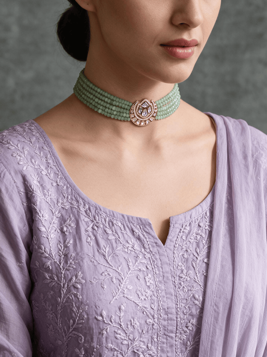 Glitzy Choker With Earrings