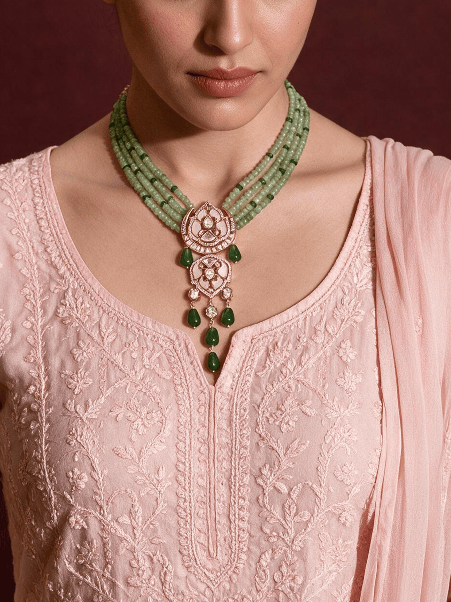 Beryllium Necklace With Earrings