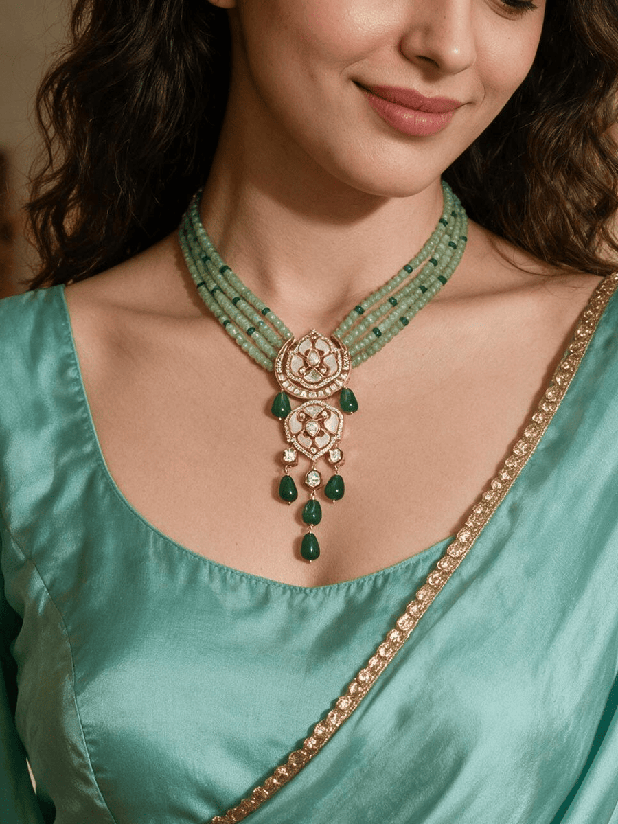 Beryllium Necklace With Earrings