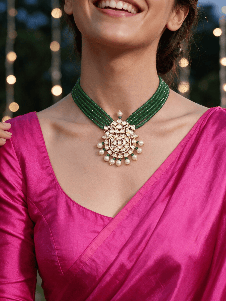 Polki Charm Beaded Set