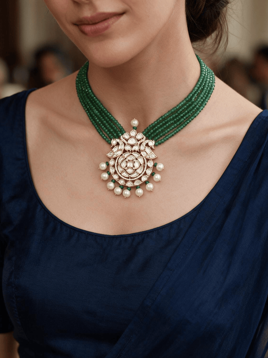 Polki Charm Beaded Set