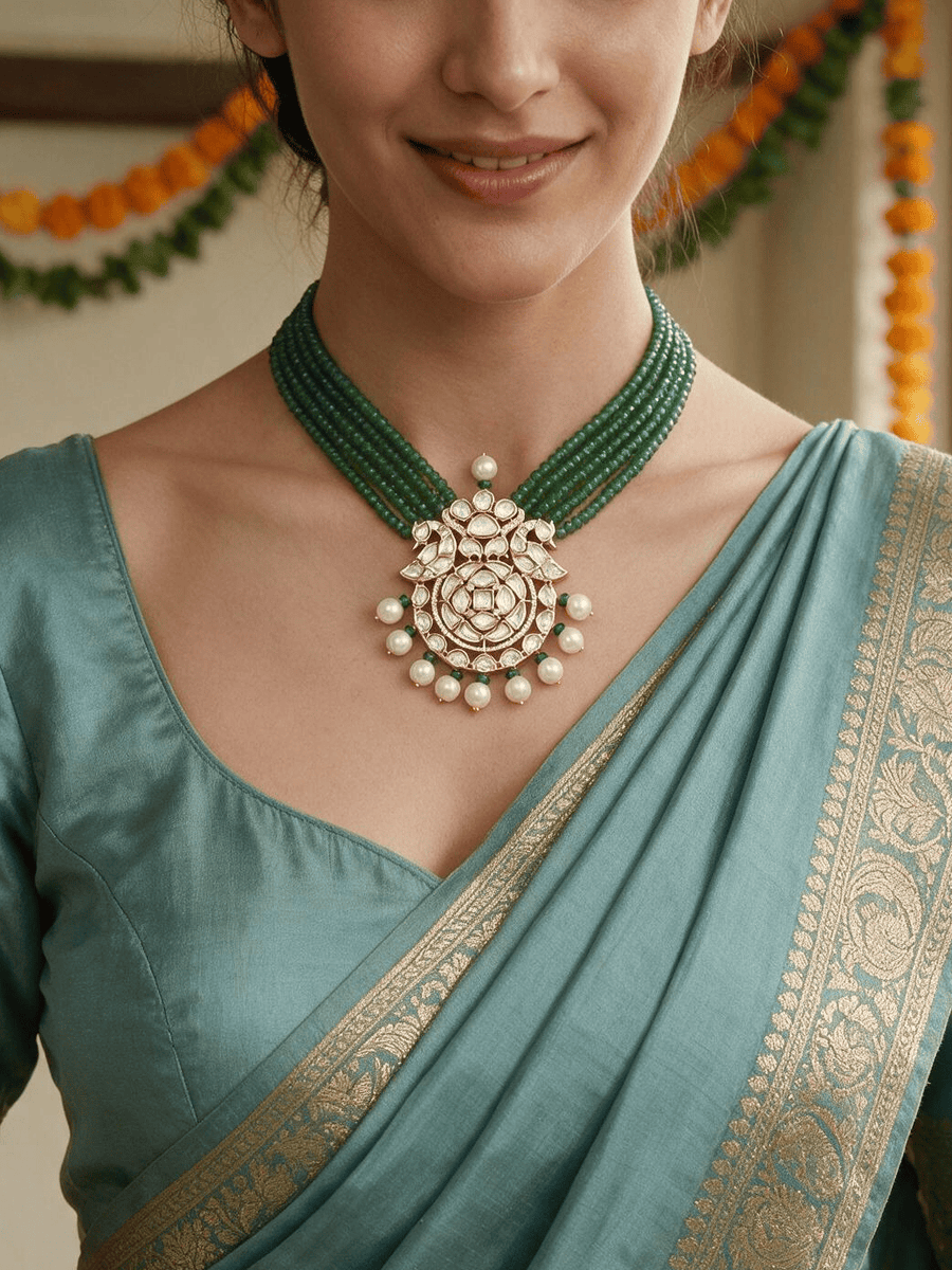 Polki Charm Beaded Set