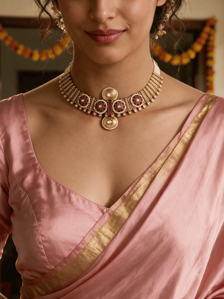 Temple Rajwadi Fusion Set