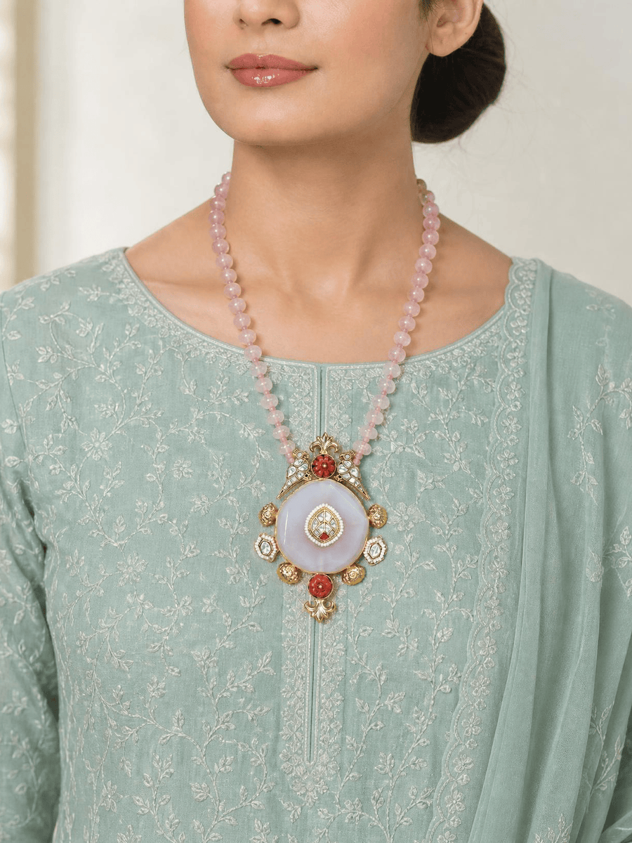 Blush Rose Medallion Necklace