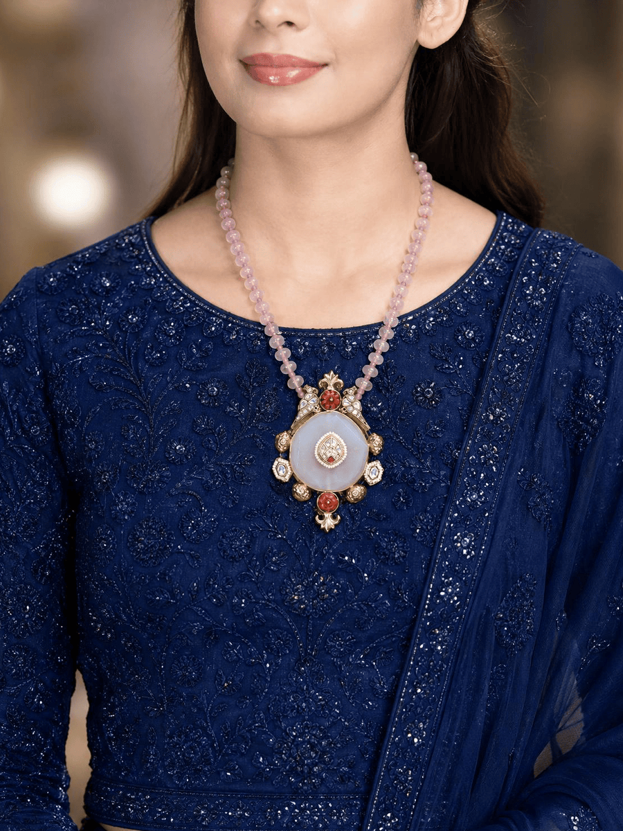 Blush Rose Medallion Necklace