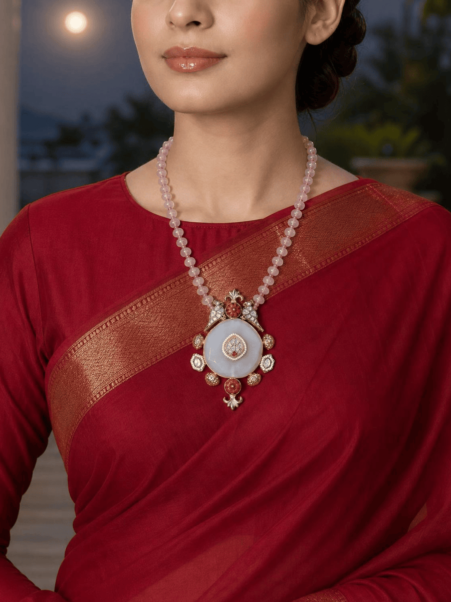 Blush Rose Medallion Necklace