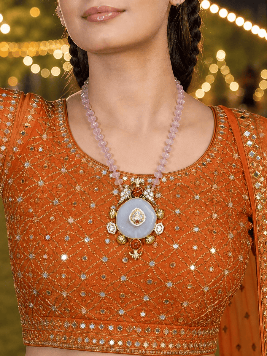 Blush Rose Medallion Necklace