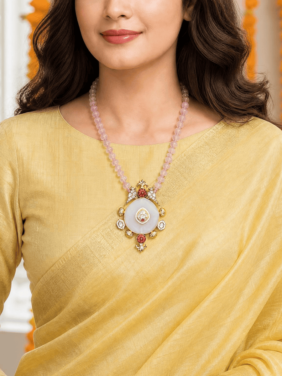 Blush Rose Medallion Necklace