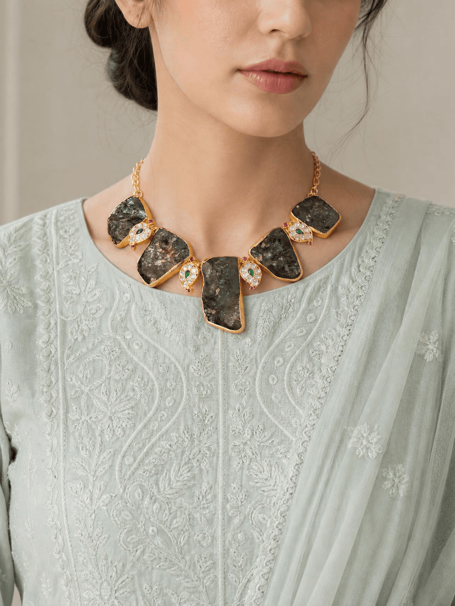 Smoky Quartz Slice Necklace
