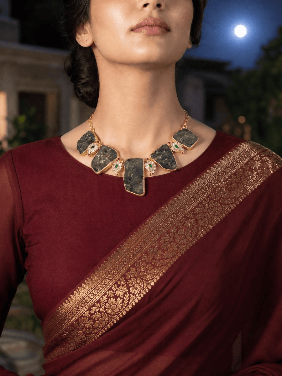 Smoky Quartz Slice Necklace