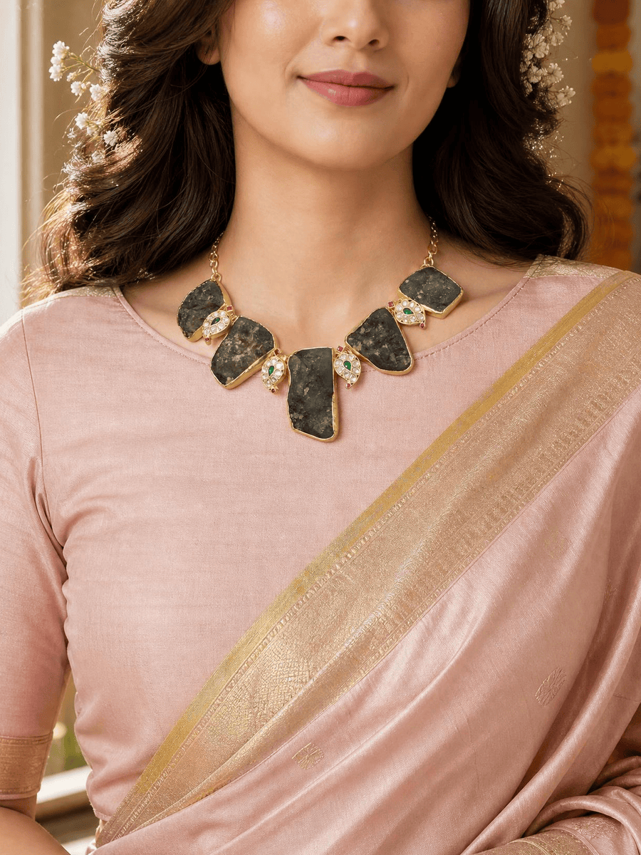 Smoky Quartz Slice Necklace