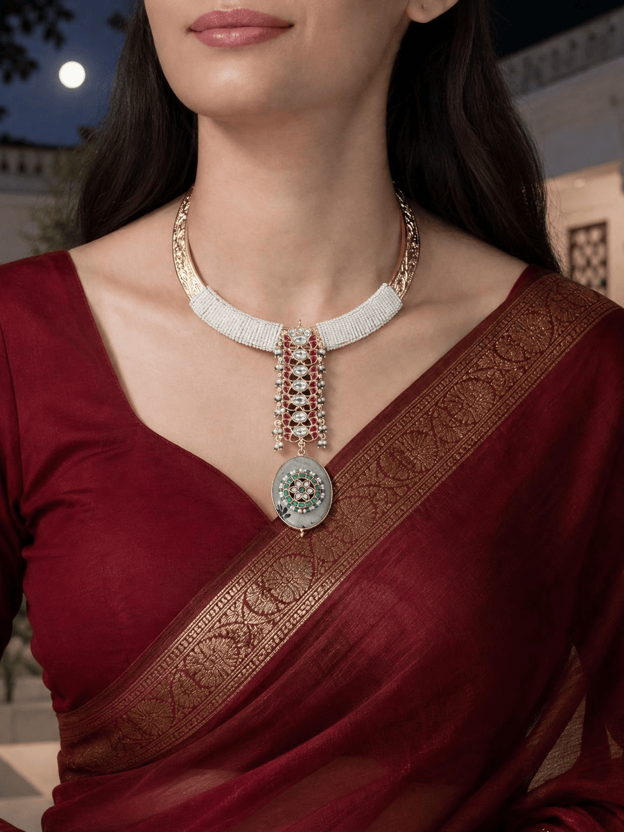 Petite Bead & Ruby Necklace