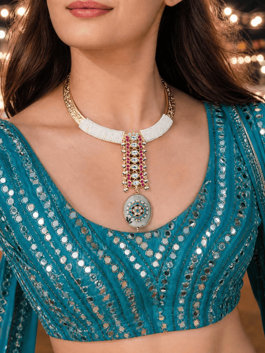Petite Bead & Ruby Necklace