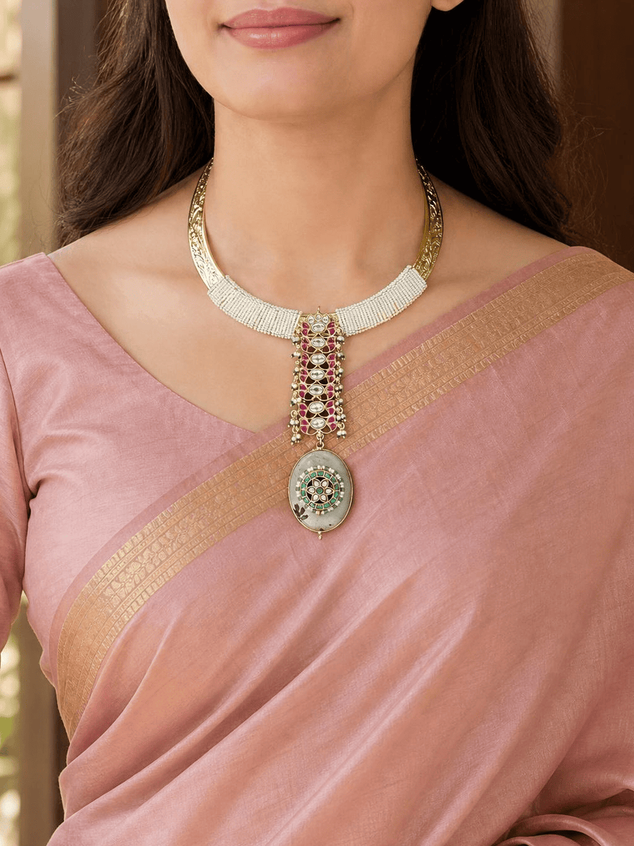 Petite Bead & Ruby Necklace