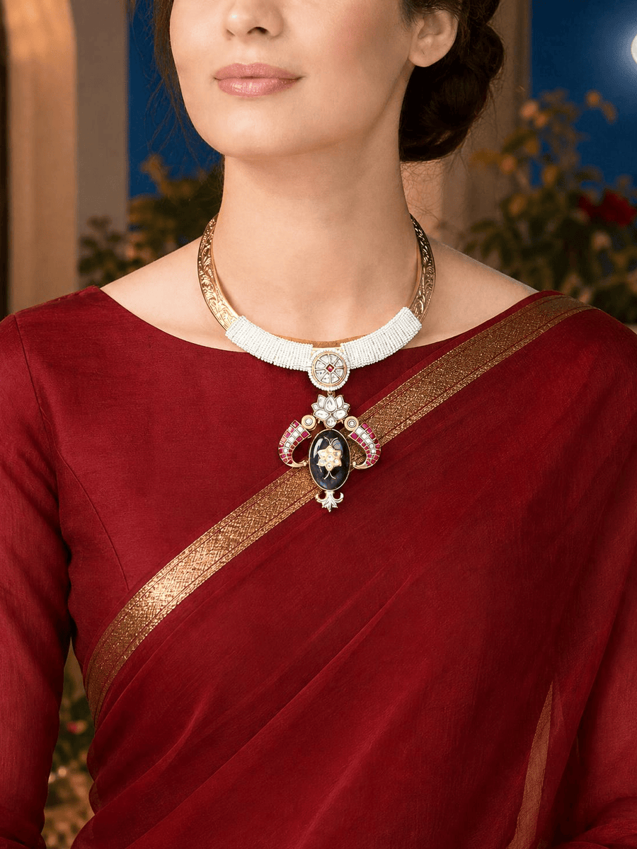 Regal Gold-Collar Amethyst Necklace