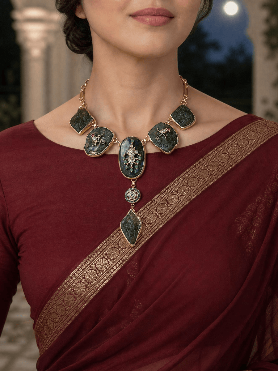 Crystal Drop Long Necklace