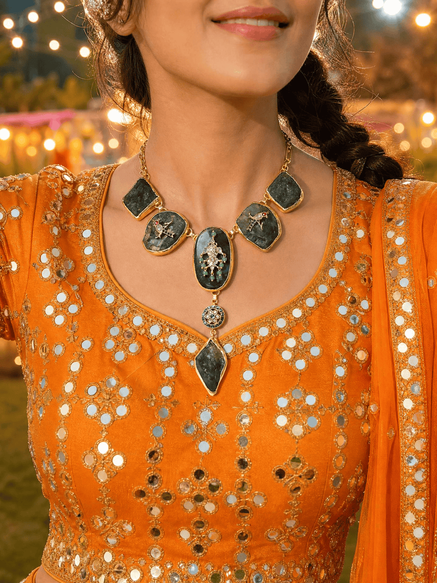Crystal Drop Long Necklace