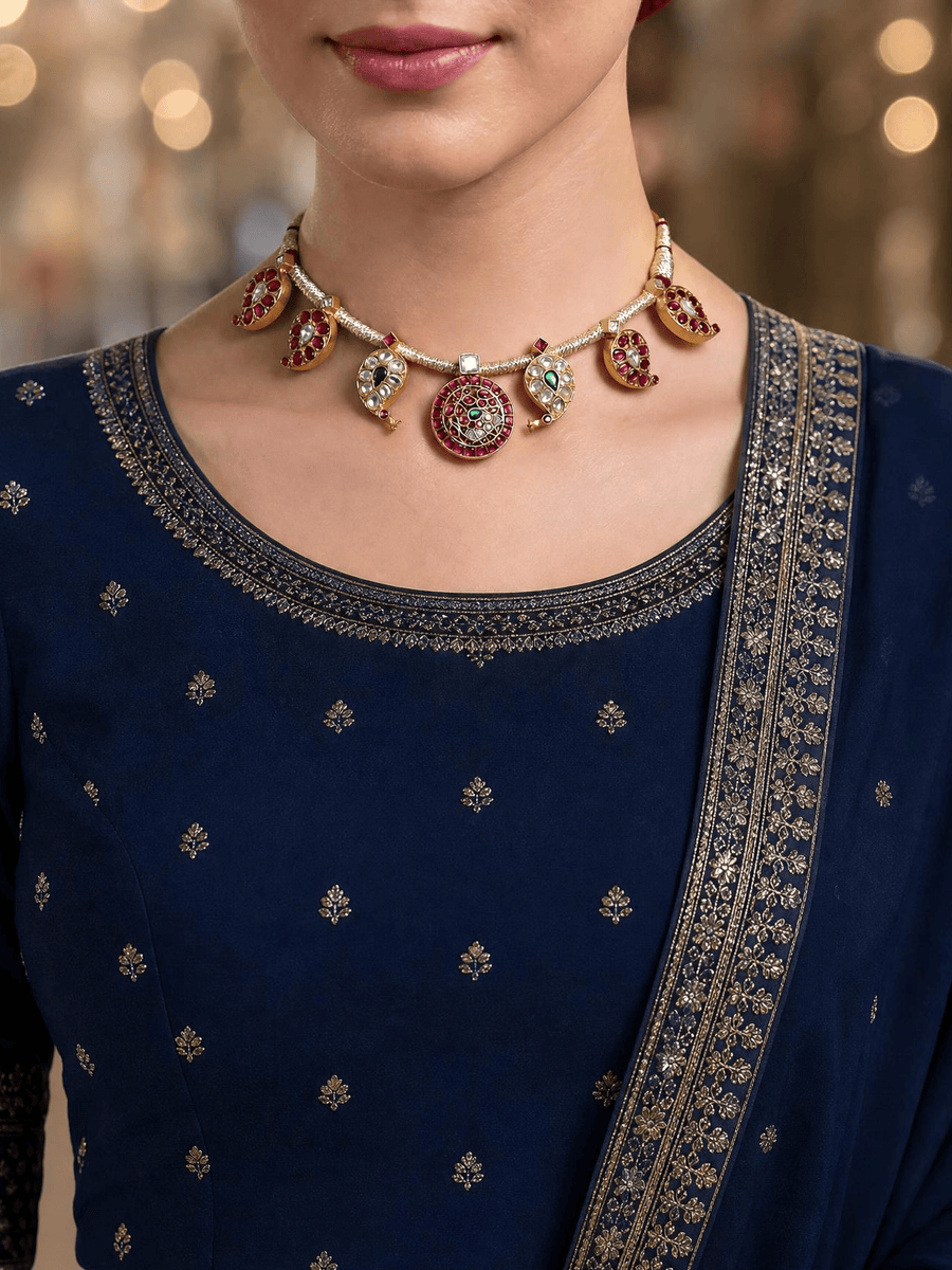 Peacock Charm Necklace Set