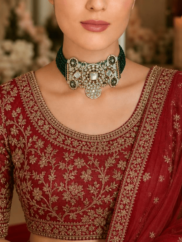 Meher Emerald Choker Set