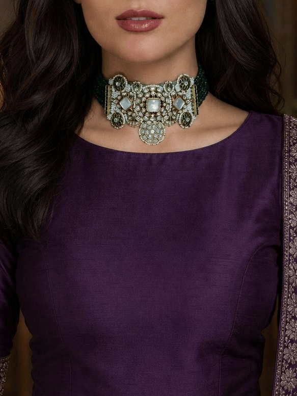Meher Emerald Choker Set