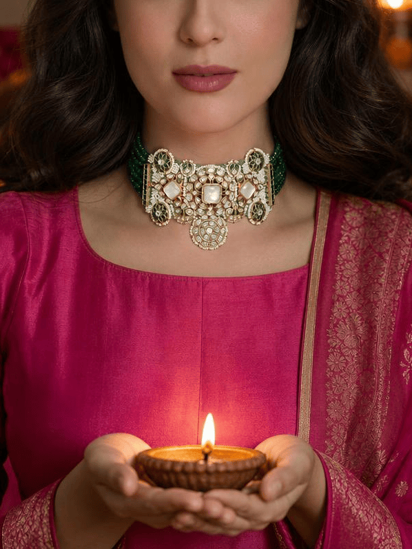 Meher Emerald Choker Set