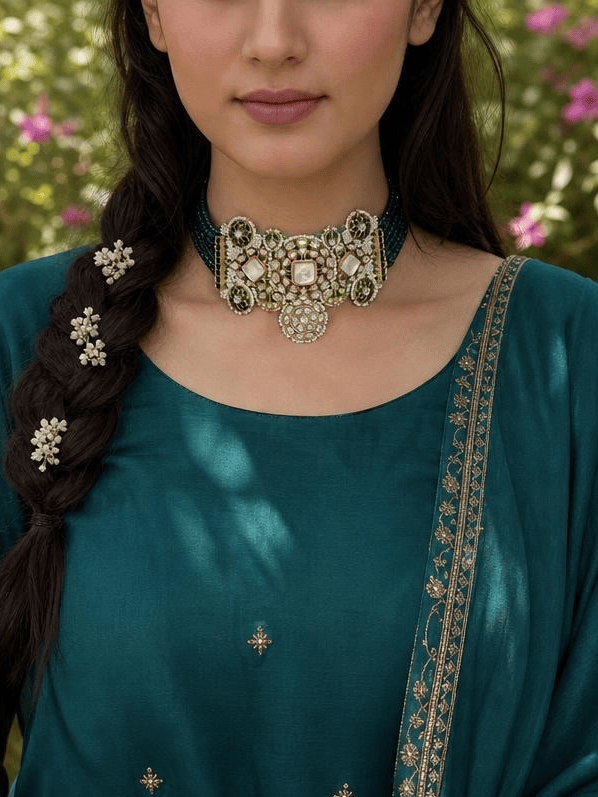 Meher Emerald Choker Set