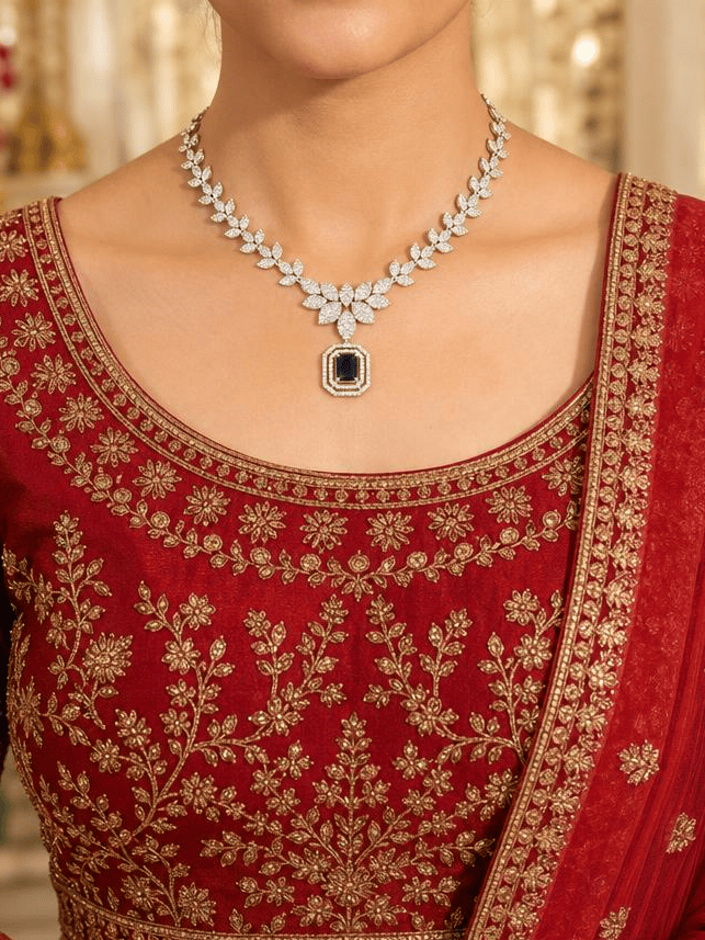 Sapphire Vine Necklace Set