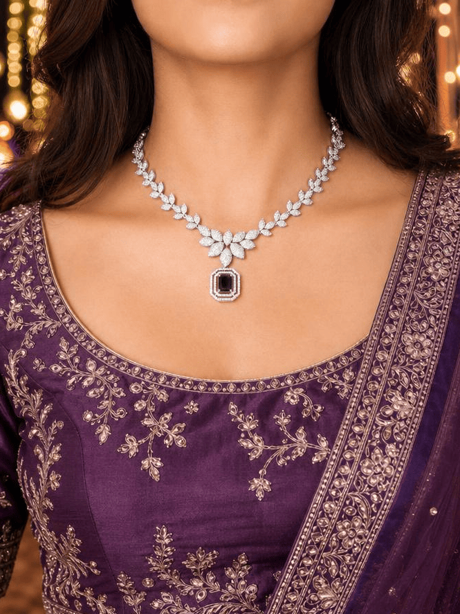 Sapphire Vine Necklace Set