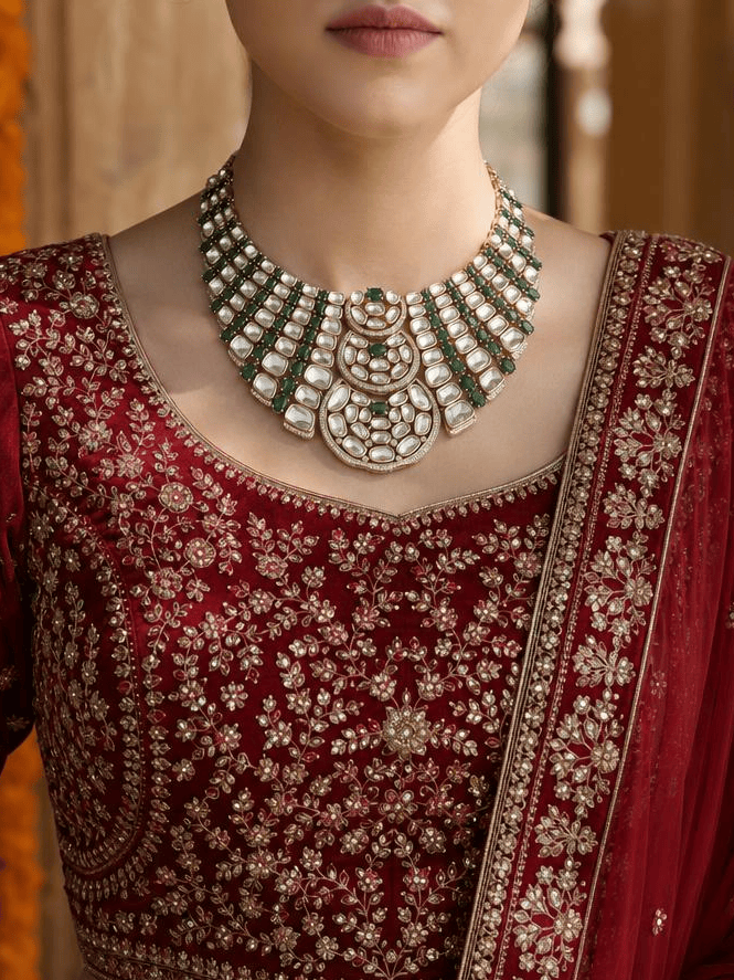 Regal Green Wave Necklace Set