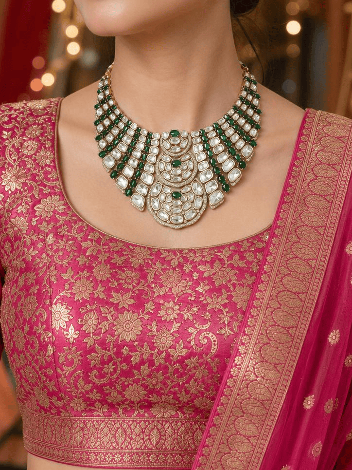 Regal Green Wave Necklace Set