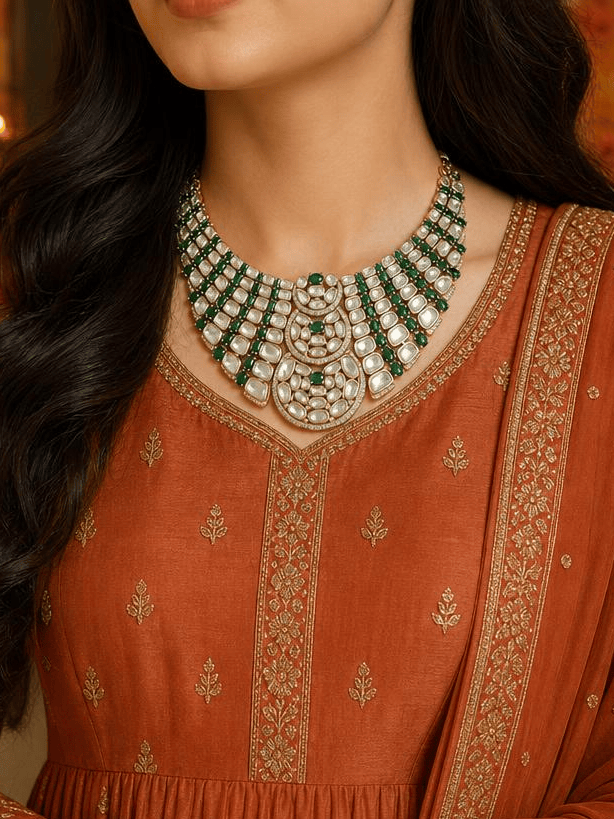 Regal Green Wave Necklace Set