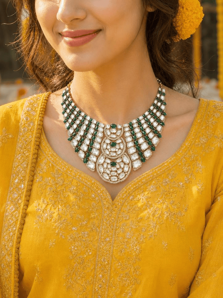 Regal Green Wave Necklace Set