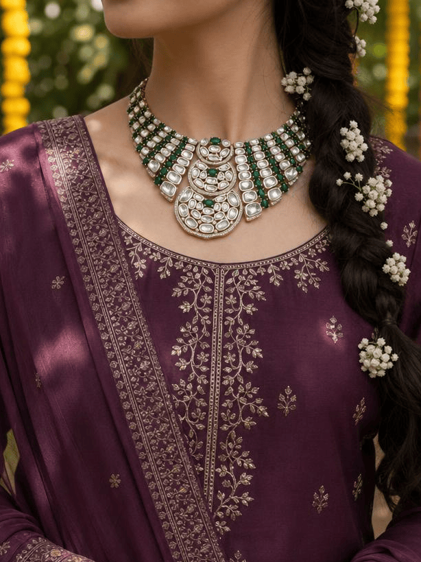 Regal Green Wave Necklace Set