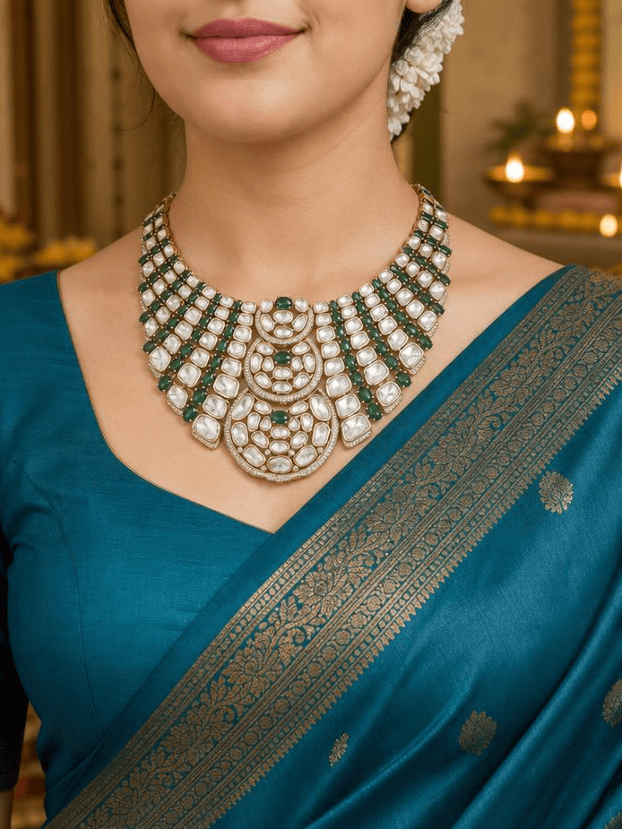Regal Green Wave Necklace Set