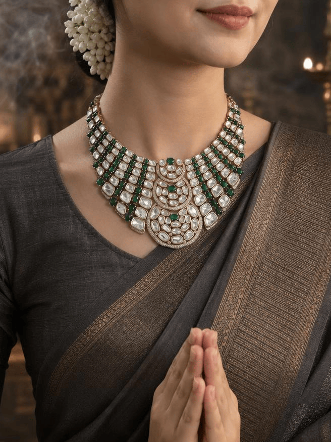 Regal Green Wave Necklace Set