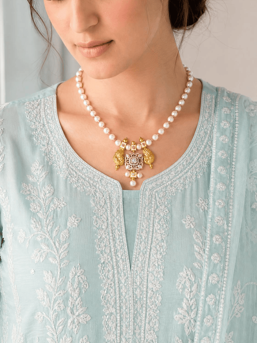Ornate Beaded Accent Necklace