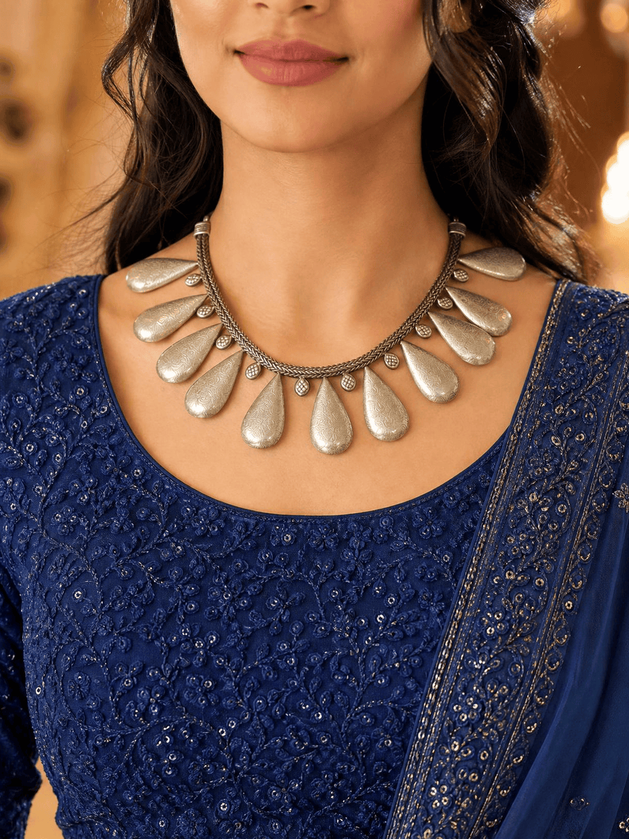 Bold Teardrop Statement Necklace