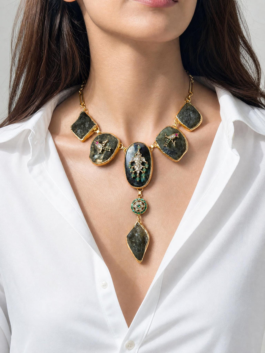Crystal Drop Long Necklace
