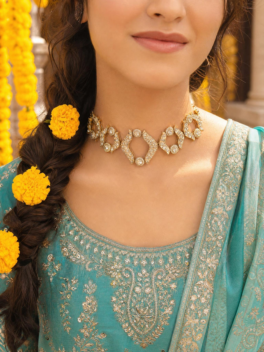 Polki-Pearl Classic Choker Necklace