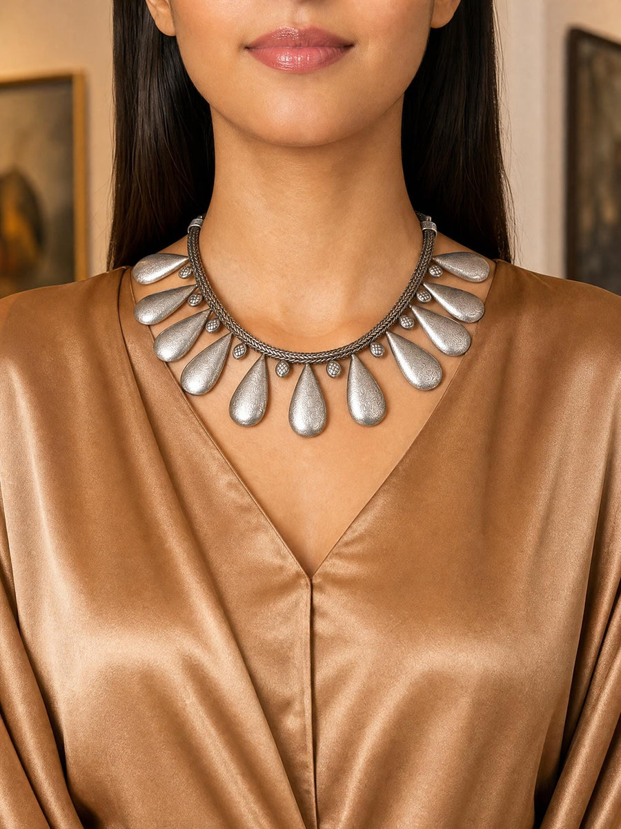 Bold Teardrop Statement Necklace