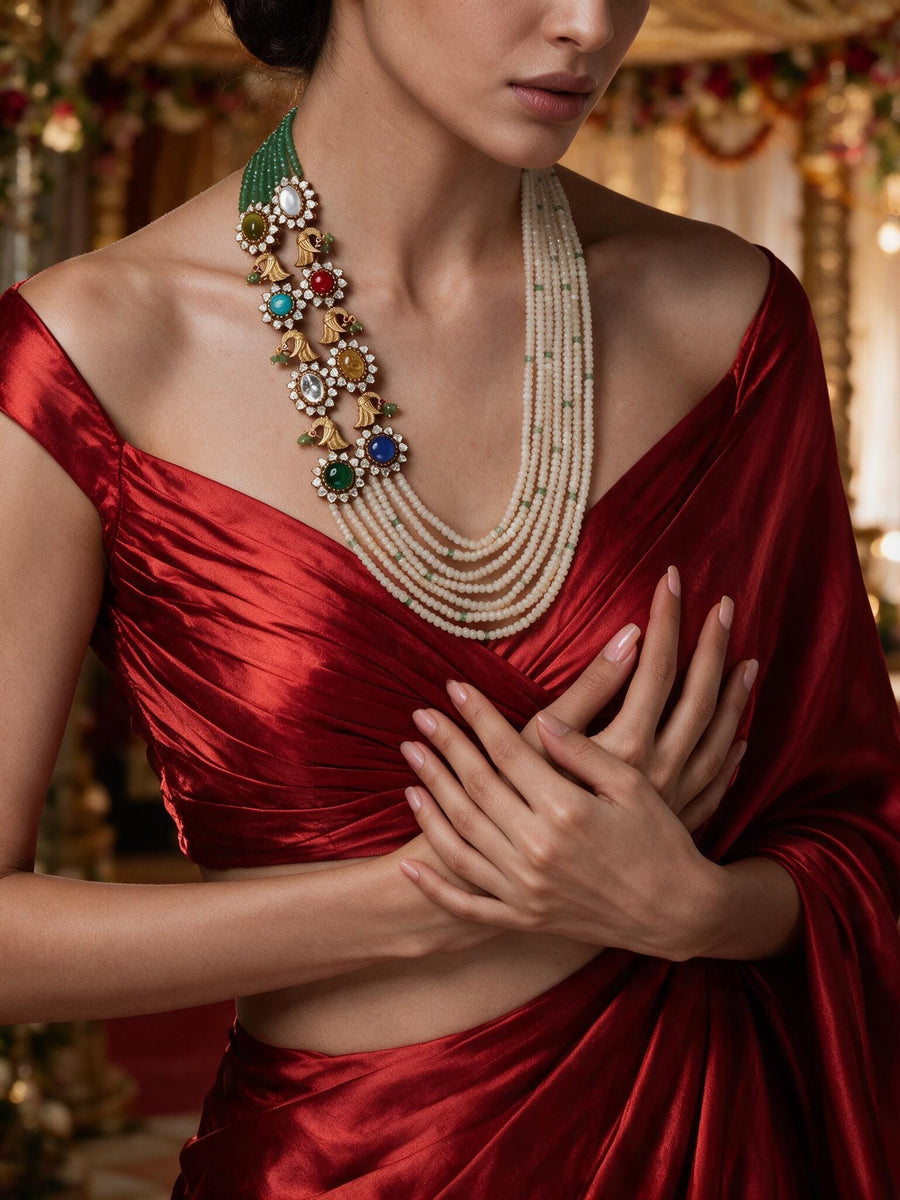 Navratna Layered Necklace Set