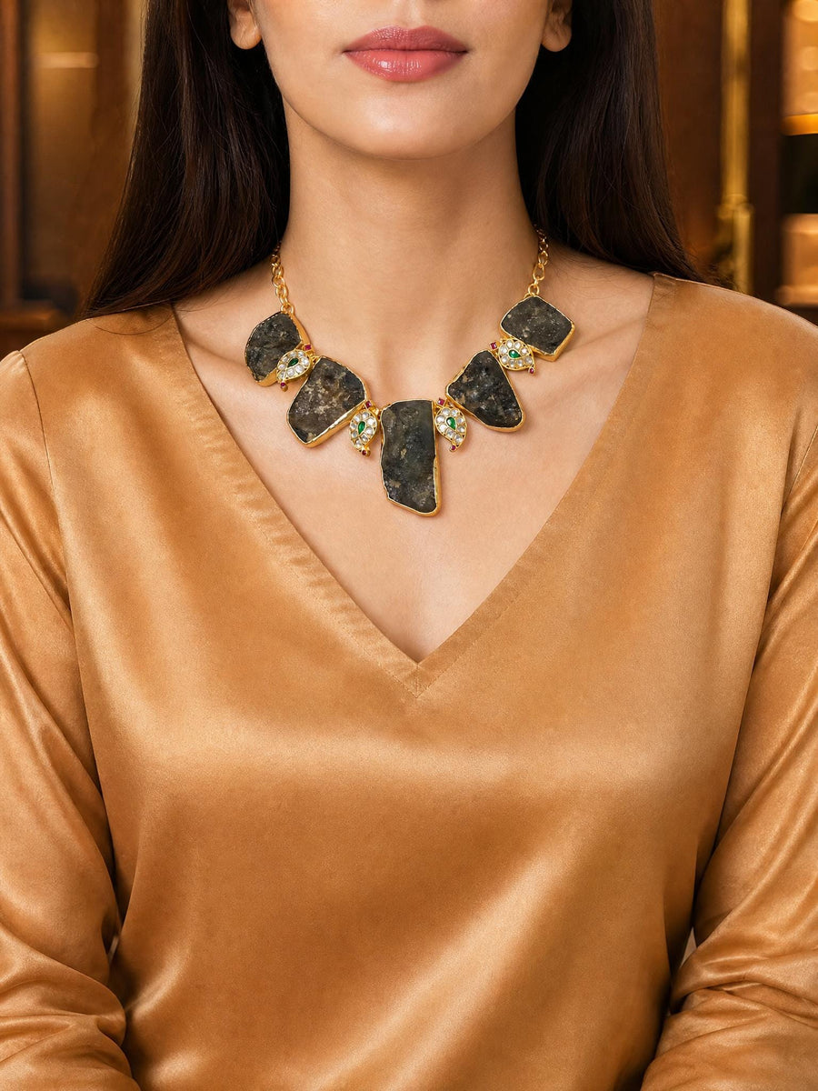 Smoky Quartz Slice Necklace