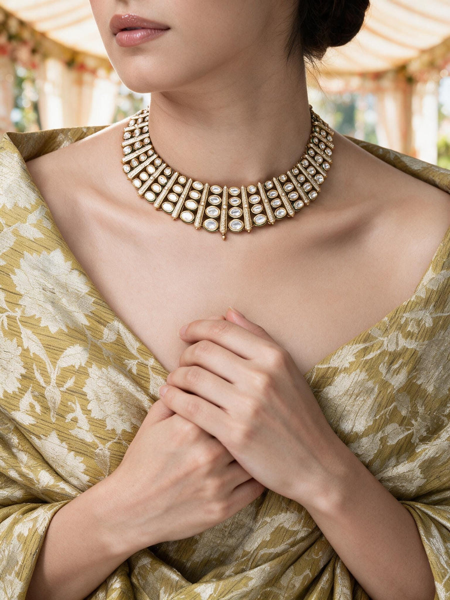 Lustrous Mirror-Work Necklace Set
