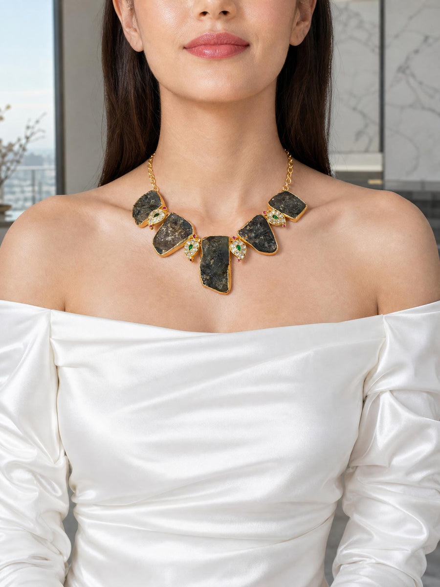 Smoky Quartz Slice Necklace