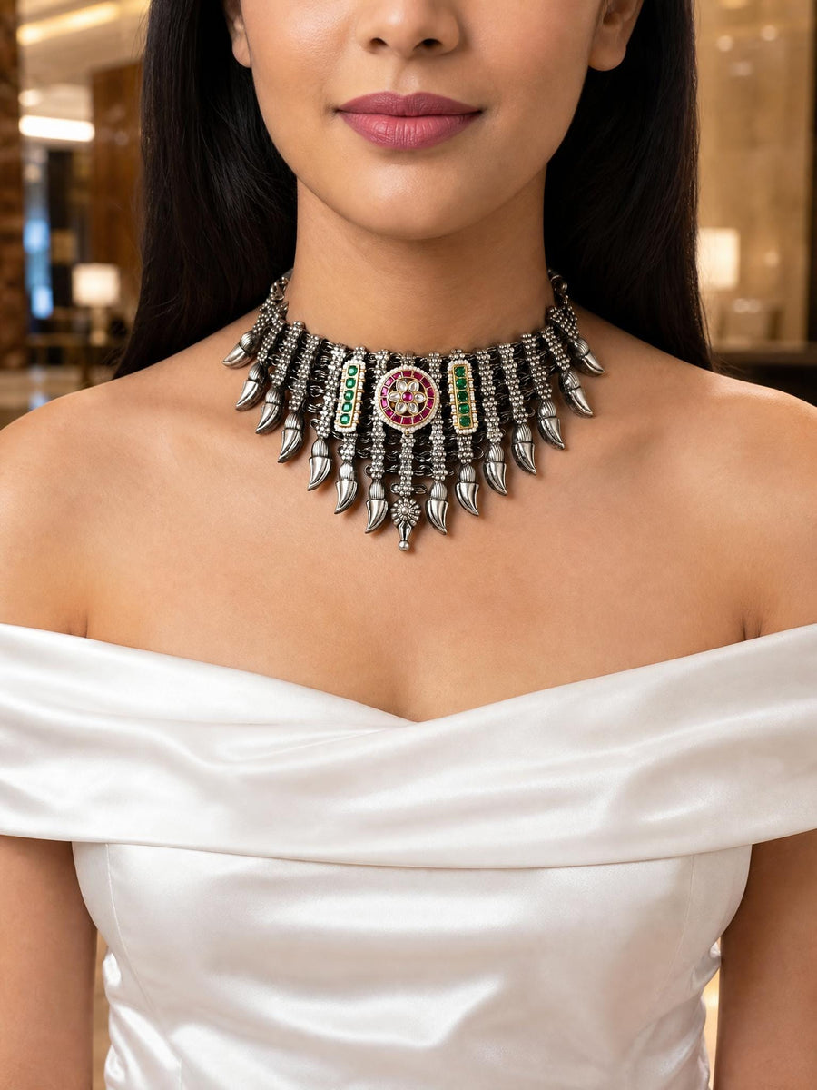 Velisha Oxidised Necklace