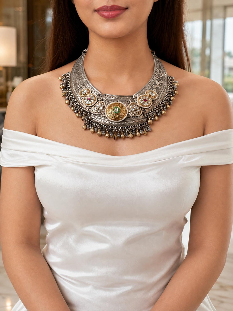Kavelya Oxidised Necklace